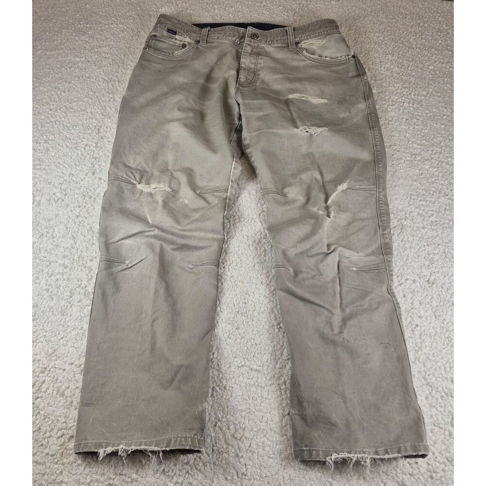 KÜHL RYDR Pants Mens 38x32 Brown Outdoor Hiking Work Soft Canvas Pockets